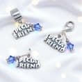 Special Friend Charm with Birthstone on Lobster Clasp, Split Ring or Bail | Charming Engraving