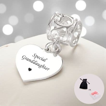 Special Granddaughter Charm, Sterling Silver, fits Pandora