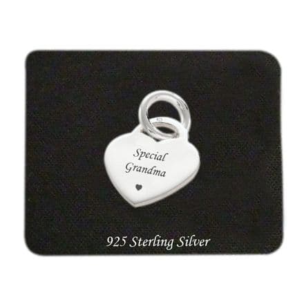 Special Grandma Heart Charm Sterling Silver