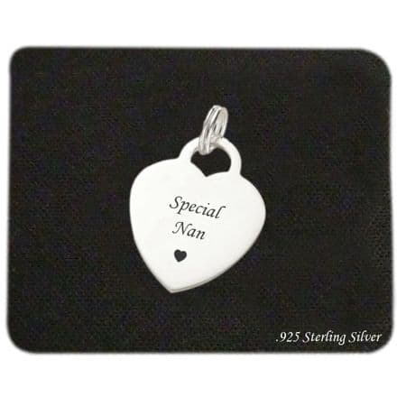 Special Nan Heart Charm- Sterling Silver