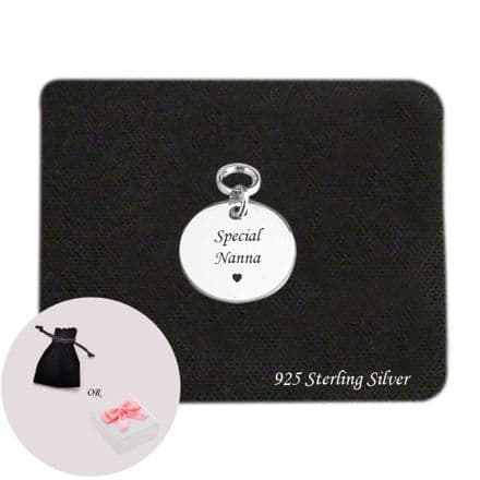 Special Nanna Round Charm Sterling Silver