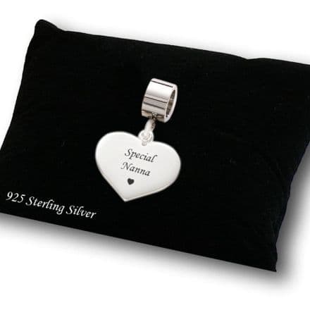 Special Nanna sterling Silver Heart Charm fits Pandora