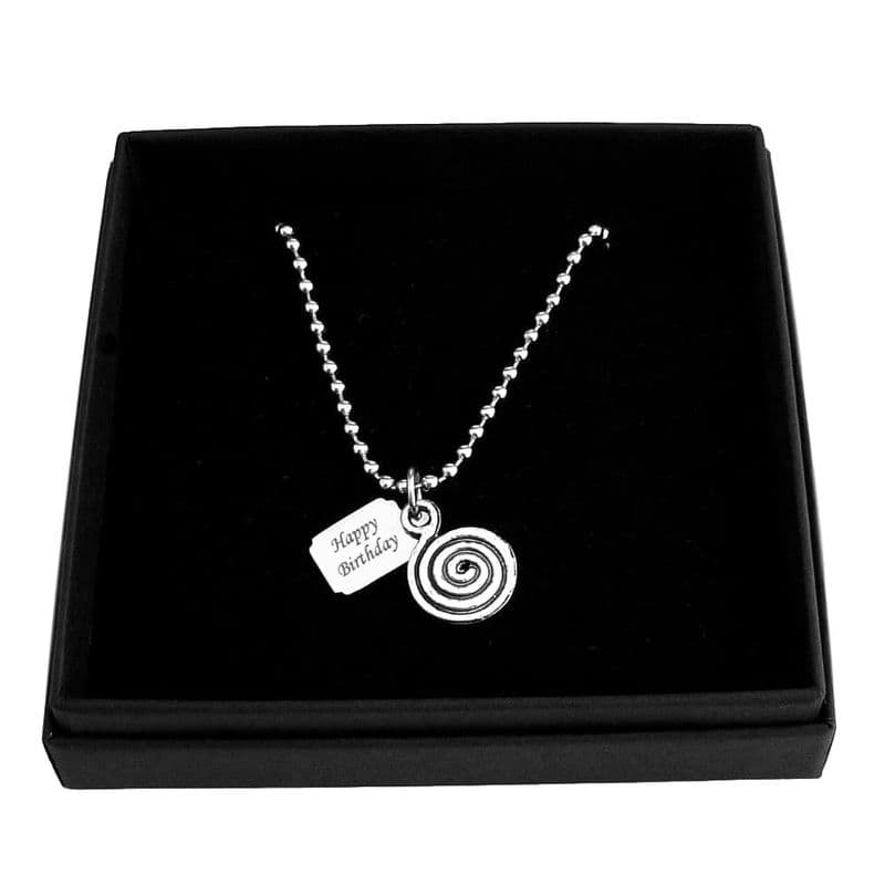Spiral Necklace with Personalised Tag | Charming Engraving