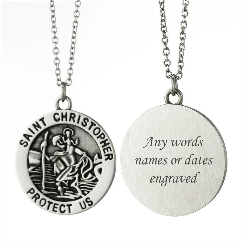 Saint Christopher Necklace, Personalised with Engraving | Charming Engraving