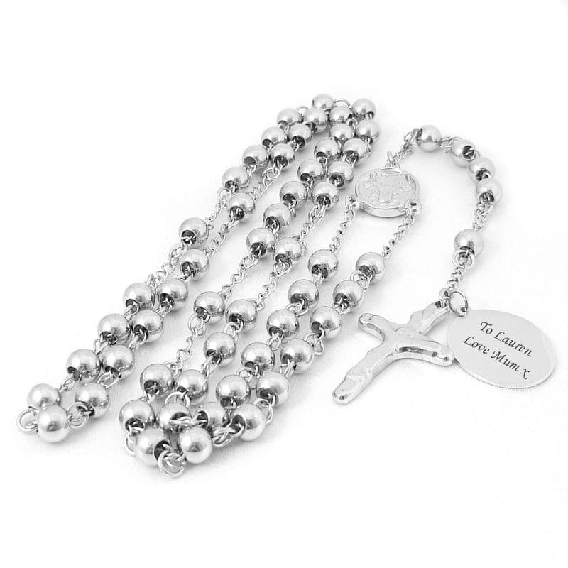 Stainless Steel Rosary Beads , Personalised with Engraving| Charming Engraving
