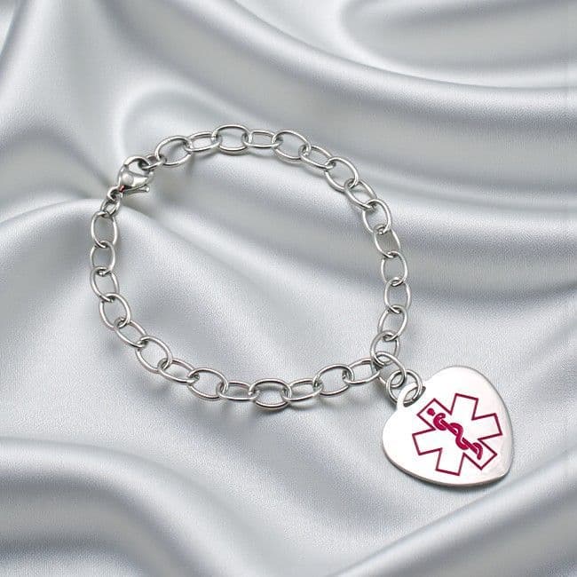 Steel Chain Medical Bracelet | Charming Engraving