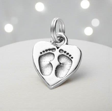 Sterling Silver Baby Feet Charm Clasp, Split Ring or Bail
