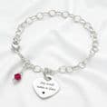 Sterling Silver Charm Bracelet with Birthstone | Charming Engraving