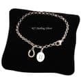 Sterling Silver, Engraved, Rolo Chain Bracelet with Horseshoe Charm | Charming Engraving