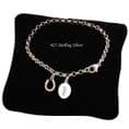 Sterling Silver, Engraved, Rolo Chain Bracelet with Horseshoe Charm | Charming Engraving