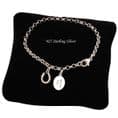 Sterling Silver, Engraved, Rolo Chain Bracelet with Horseshoe Charm | Charming Engraving