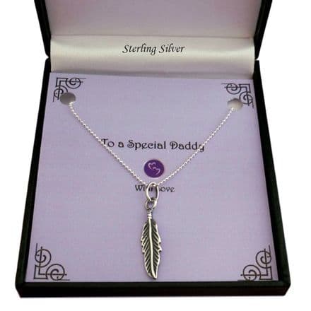 Sterling Silver Feather Necklace on Ball Chain