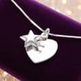 Sterling Silver Heart with Star Necklace | Charming Engraving