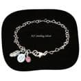 Sterling Silver Chain Bracelet, Personalised Engraving, Birthstone & Feather | Charming Engraving