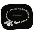 Sterling Silver Chain Bracelet, Personalised Engraving, Birthstone & Feather | Charming Engraving