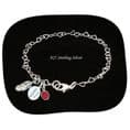 Sterling Silver Chain Bracelet, Personalised Engraving, Birthstone & Feather | Charming Engraving