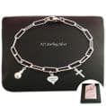 Sterling Silver Paperclip Chain Bracelet with Cross, Personalised  with Any Engraving | Charming Engraving