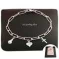 Sterling Silver Paperclip Chain Bracelet with Cross, Personalised  with Any Engraving | Charming Engraving