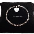 Sterling Silver Rolo Chain Bracelet with Engraved Heart | Charming Engraving