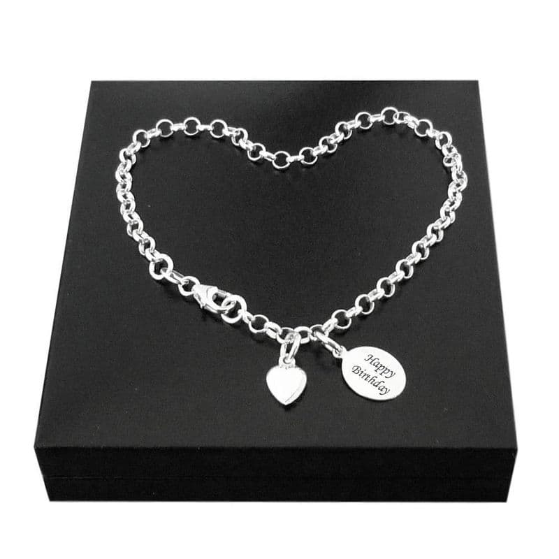 Sterling Silver Rolo Chain Bracelet with Engraving | Charming Engraving