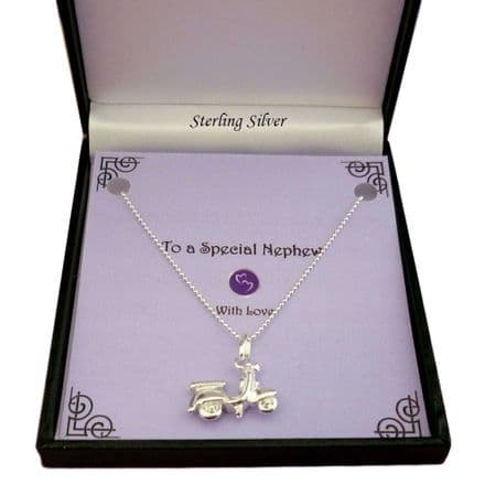 Sterling Silver Scooter Necklace on Ball Chain