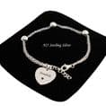 Three Bead Silver Bracelet with Engraved Heart | Charming Engraving