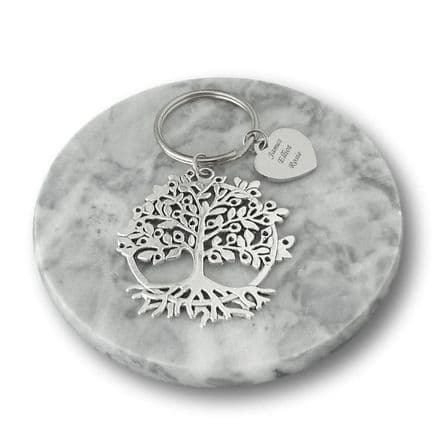 Tree of Life Keyring, Personalised with Engraving