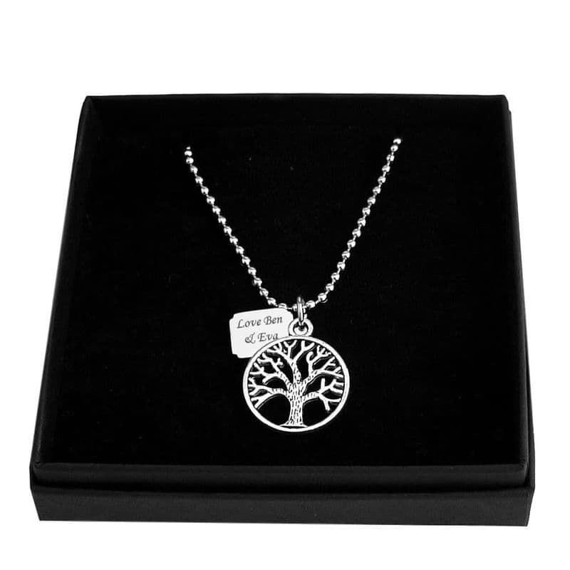 Tree of Life Necklace with Personalised Tag | Charming Engraving