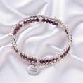 Beaded Birthstone Wrap Bracelet with Engraved Tag | Charming Engraving