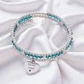 Beaded Birthstone Wrap Bracelet with Engraved Tag | Charming Engraving