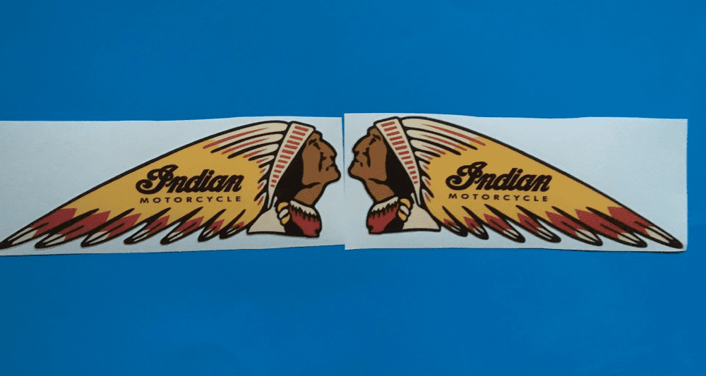 Indian Driver Sticker INDIAN MOTORCYCLE Handed stickers/decals 1 set