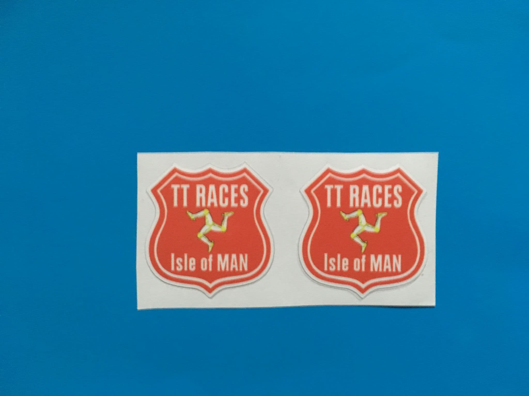 ISLE OF MAN TT RACES SHIELD style sticker/decal x2