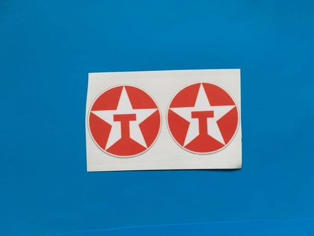 TEXACO round racing sticker/decal x2