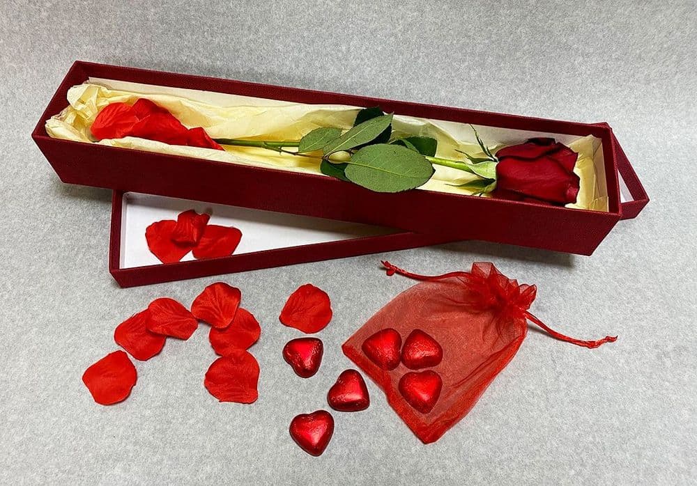 Single Rose in a BoxBlossom FloristsValentines Flowers