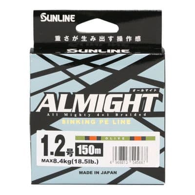 Sunline Almight Sinking PE Braid 150m ~ Olive