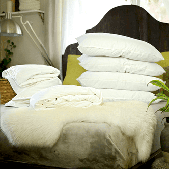 Luxury Top Grade Long-Strand Mulberry Silk-Filled Bedding Set, Euro Double Bed Size - Two Duvets, a Mattress Topper, and 4 Mulberry Silk-Filled Pillows. Long-Strand Mulberry Silk