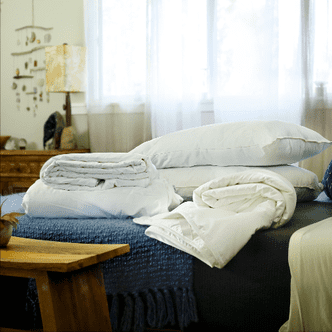 Long-Strand Mulberry Silk-Filled Bedding Set, Euro Single Bed Size - Two Duvets , a Mattress Topper, and 2 Mulberry Silk-Filled Pillows