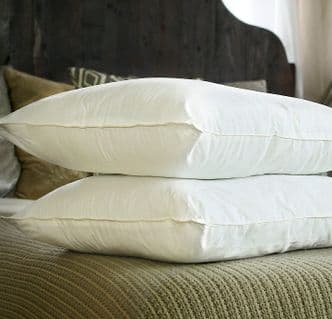 Pair of Luxury Mulberry Silk-Filled Pillows. 100% Natural, Hypoallergenic, Long-Strand Mulberry Silk-Filled Pillows from Silk Bedding Direct