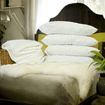 Super King Size Silk-Filled Mattress Topper + 4 Silk-Filled Pillows