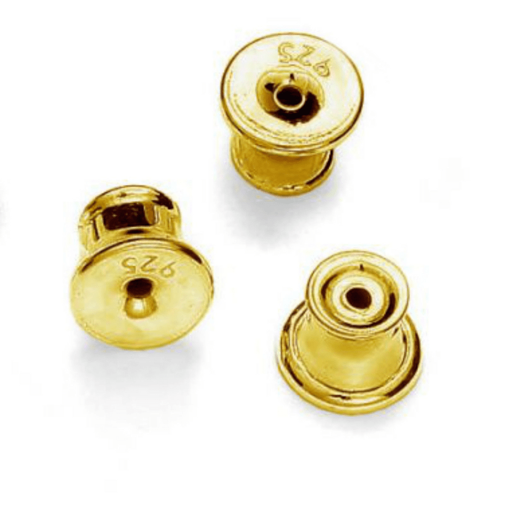 10 Gold Plated Sterling Silver Safety Earring Backs
