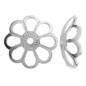 10 Sterling Silver 8mm Flower Bead Caps