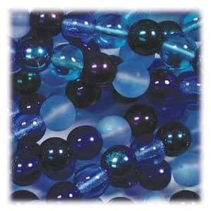 100 Czech Druk Round beads 4mm - Blue Tone
