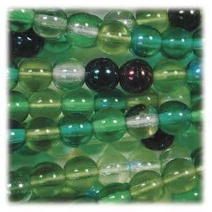 100 Czech Druk Round beads 4mm - Evergreen