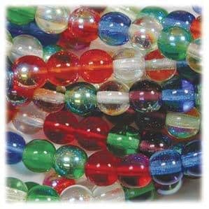100 Czech Druk Round beads 4mm - Rainbow AB