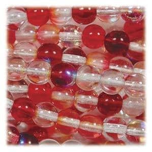 100 Czech Druk Round beads 4mm - Strawberry