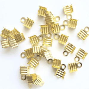 100 Gold plated 6x5mm Folding Crimp Ends