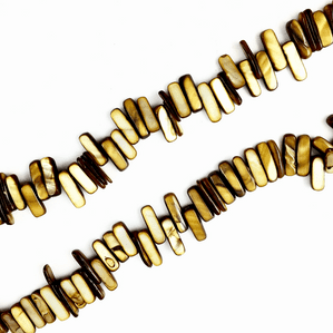 16 Inch Shell 14-20mm Tusk Beads Brown