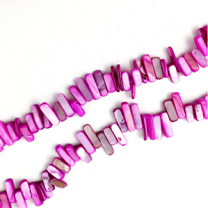 16 Inch Shell 14-20mm Tusk Beads Pink