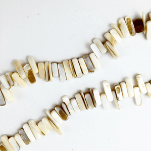 16 Inch Shell 14-20mm Tusk Beads White