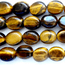 16'' Tiger Eye Flat Oval Beads 10x14mm